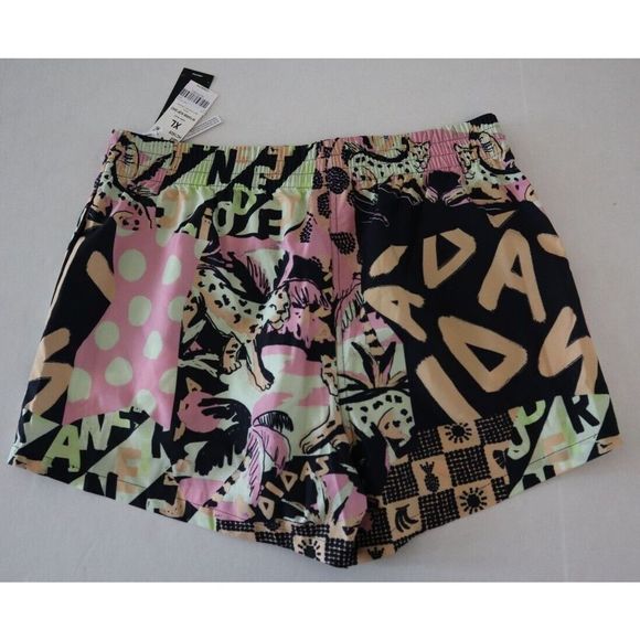 adidas HC1826 Women's Sz XL Black Farm Rio All Over Print Woven Shorts - Picture 2 of 10